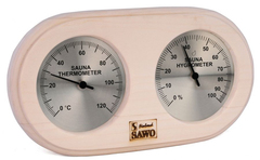 Термогигрометр Sawo 222-THA со стеклом осина