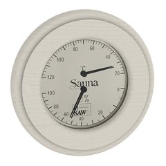 Термогигрометр Sawo 231-THA круглый со стеклом осина