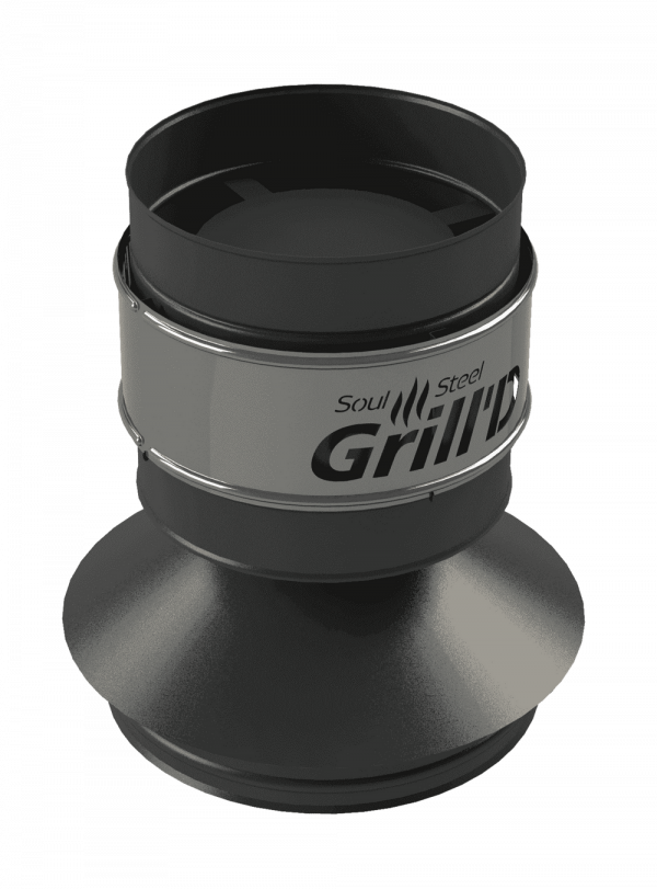 Оголовок-дефлектор ДК Grill'D, AISI 430 0,8мм/ЖС 0,5мм/ЖС 0,5мм (D115/200/280), черный
